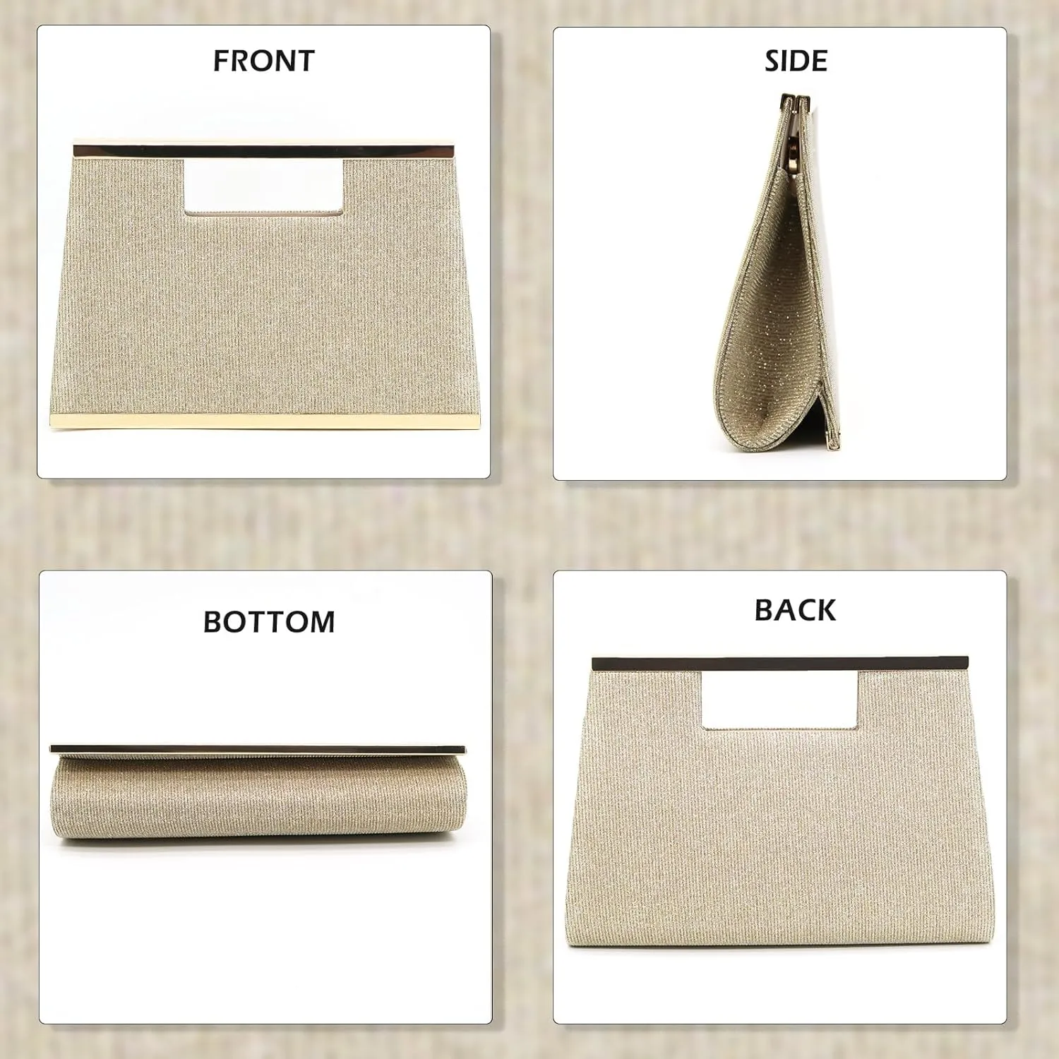 Clutch Purses for Women, Glitter Bride Crossbody Shoulder Bag Elegant Satin Evening Handbags for Wedding, Party