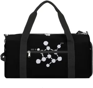 Cocaine Molecule Formula Chemistry Duffle Bag Waterproof Gym Tote Bags Travel Overnight Bags with Shoes Compartment