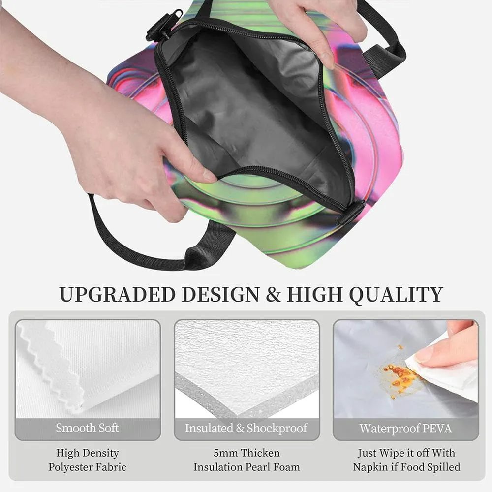 Collage plaster antique sculpture human face a pop art style Modern Insulated Adult Lunch Bag with Shoulder Strap for Women Lightweight Reusable Portable Freezable Lunch Tote Bag for Work Picnic