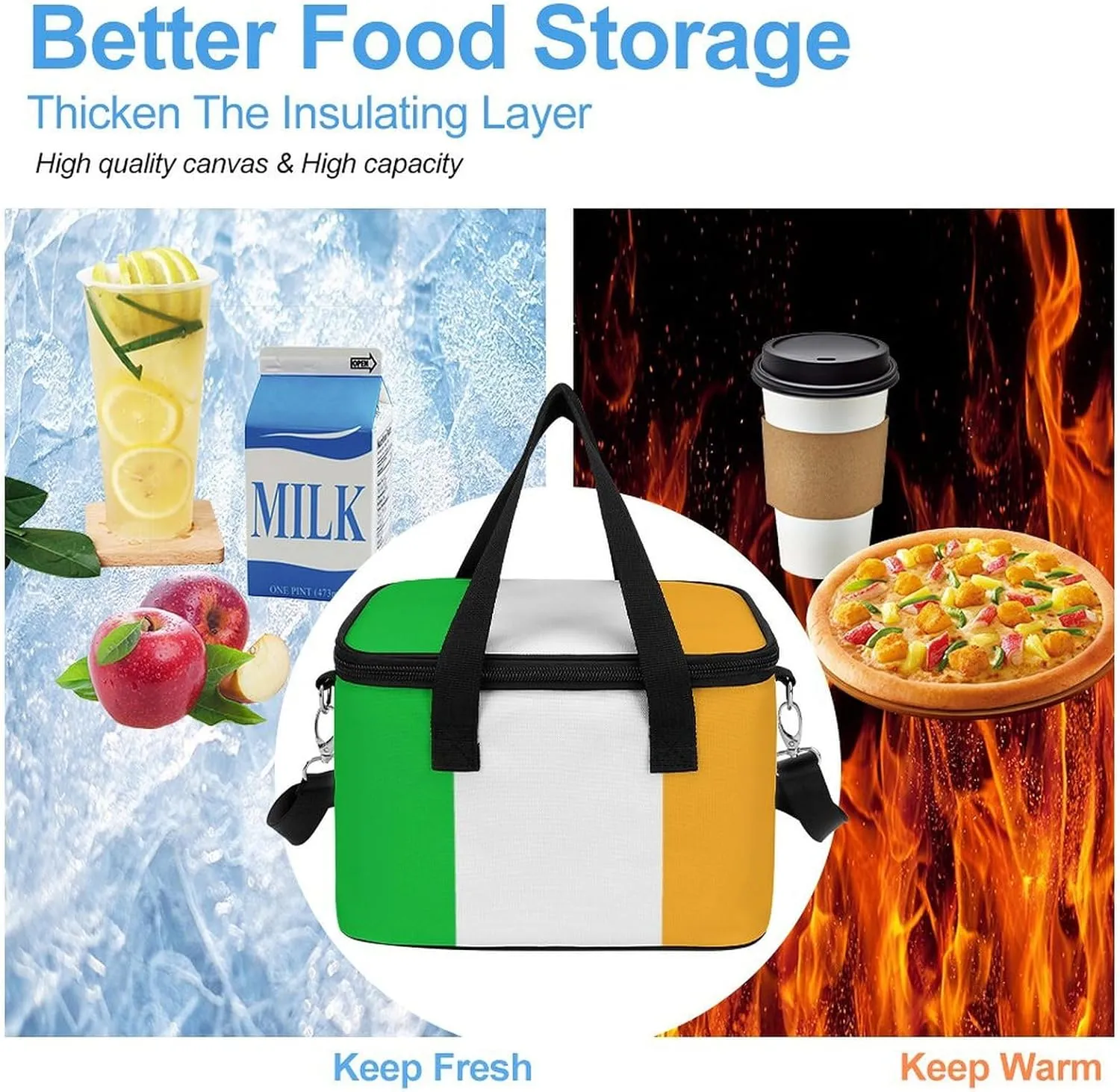 Collapsible Cooler Bag Camping Cooler Tote Lunch Cooler Insulated Waterproof Lunch Box for Picnic Beach Travel