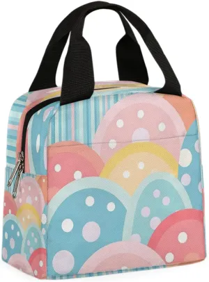 Color Circle Arc Lunch Bag for Women Men, Reusable Insulated Lunch Box Adult Leakproof Cooler Food Lunch Container Womens Lunch Tote Bags for Picnic Travel Work