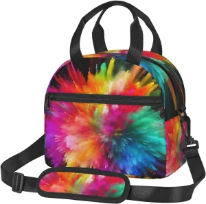 color explosion Lunch Bag for Women Men Insulated Lunch Box Reusable Leakproof Lunch Tote Bags Cooler Food Containers Large Meal Bag for Work Travel Outdoor