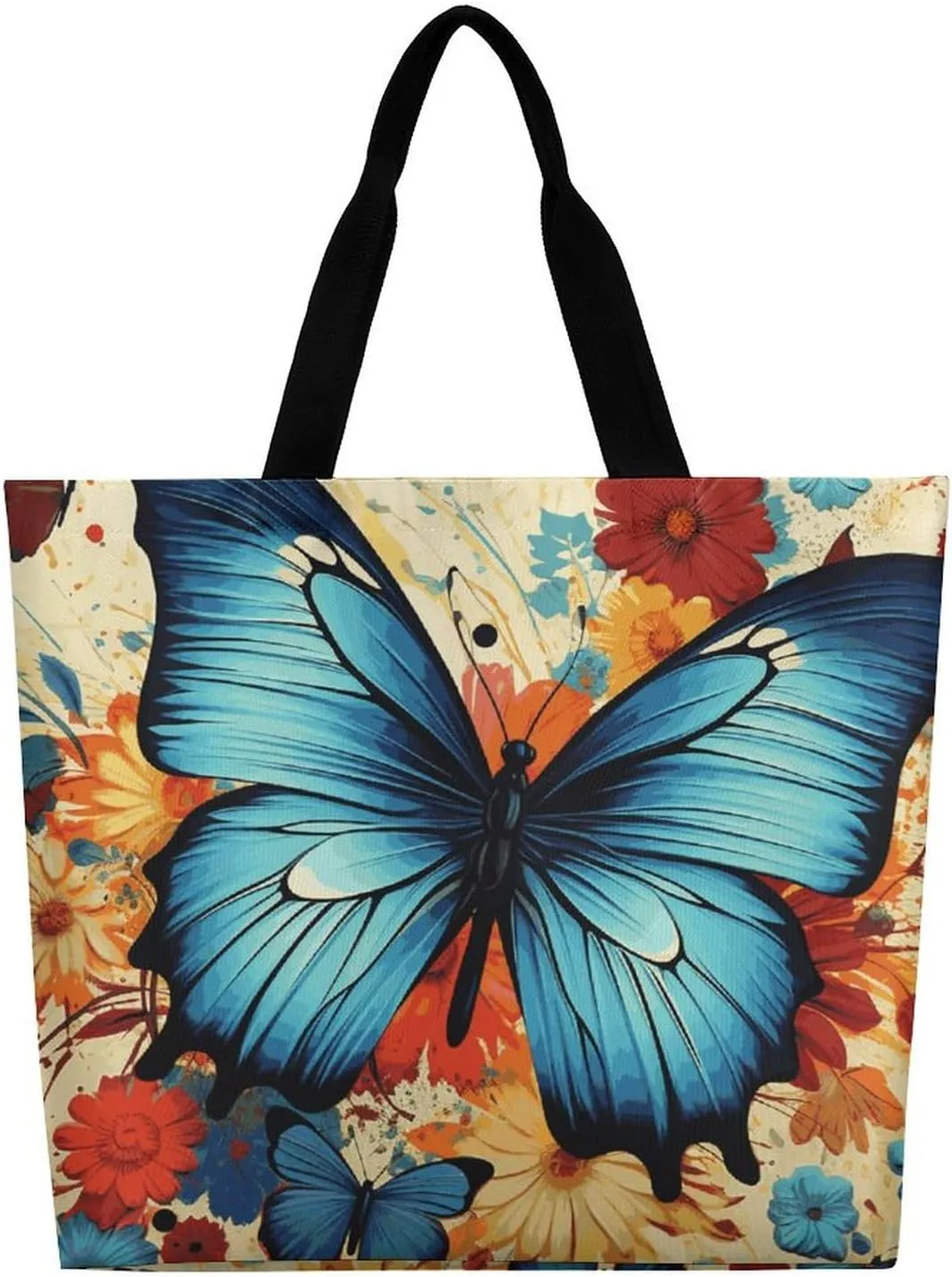 Colorful Buttons Tote Bags, Reusable Grocery Bags, Large Shopping Bag, Shoulder Bag for Women