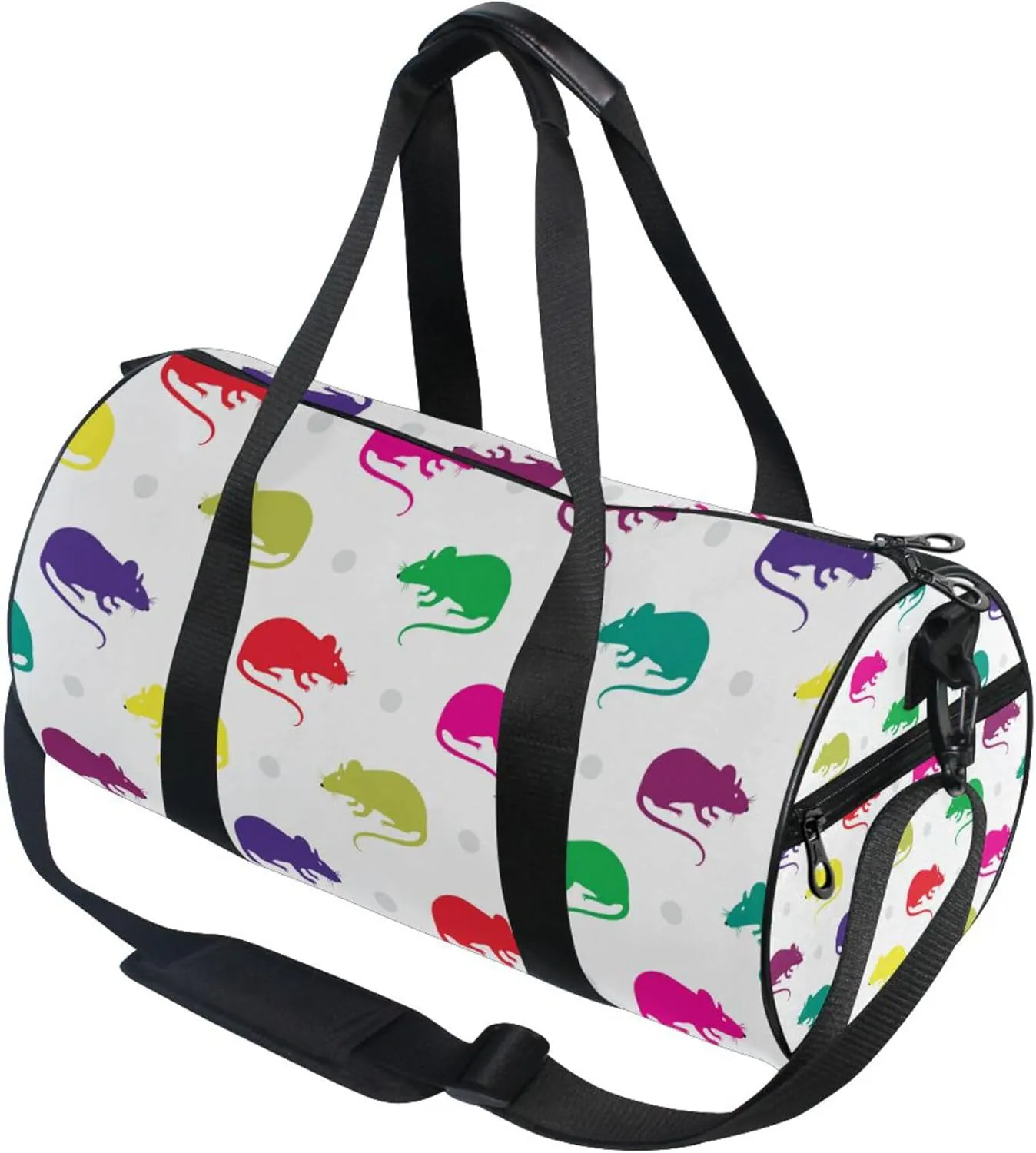 Colorful Rats Mouses Duffle Bag for Women Men Sports Gym Fitness Bag Travel Workout Gymnastics Dance