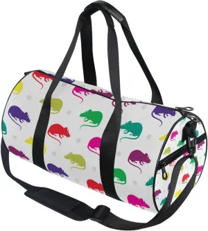 Colorful Rats Mouses Duffle Bag for Women Men Sports Gym Fitness Bag Travel Workout Gymnastics Dance