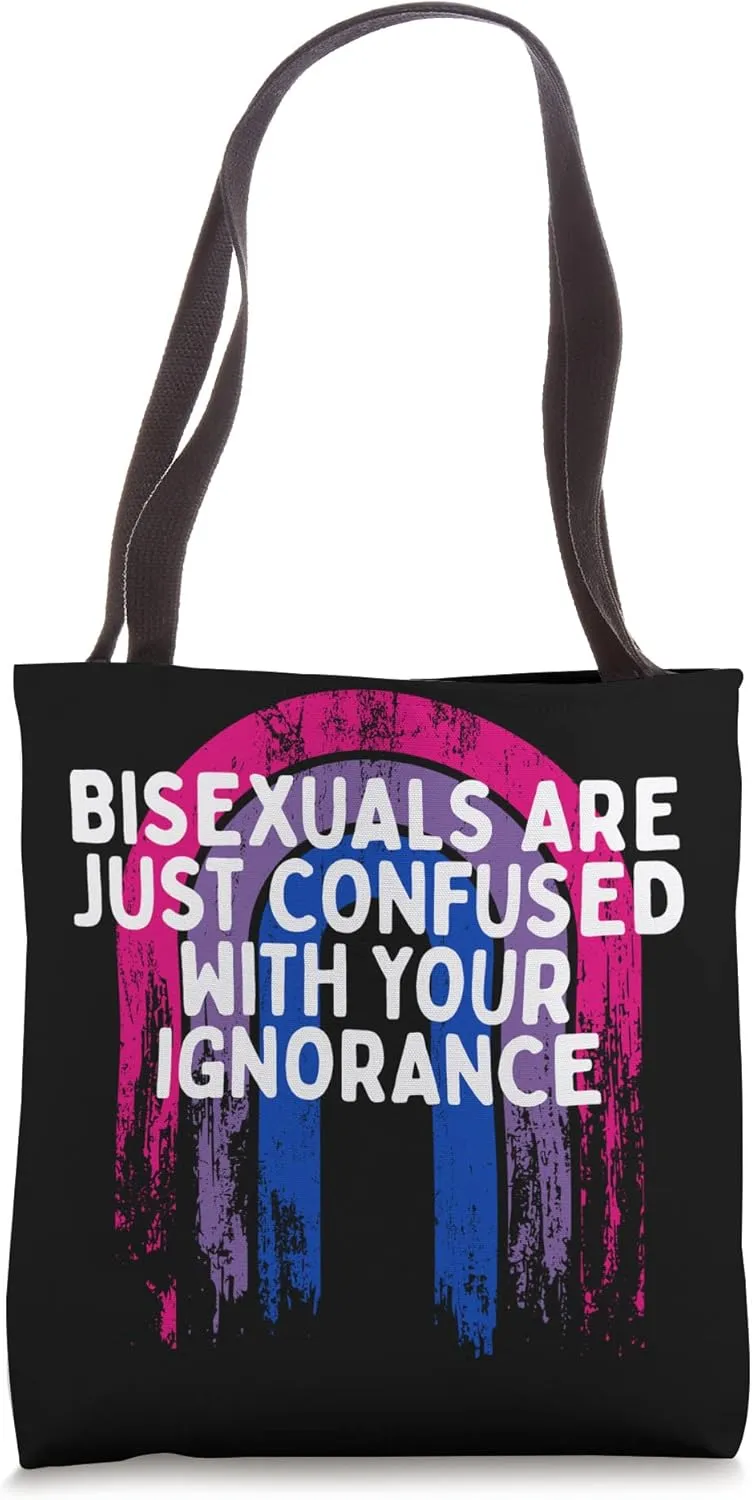 Confused with Your Ignorance Bisexual LGBTQ Bi Pride Funny Tote Bag