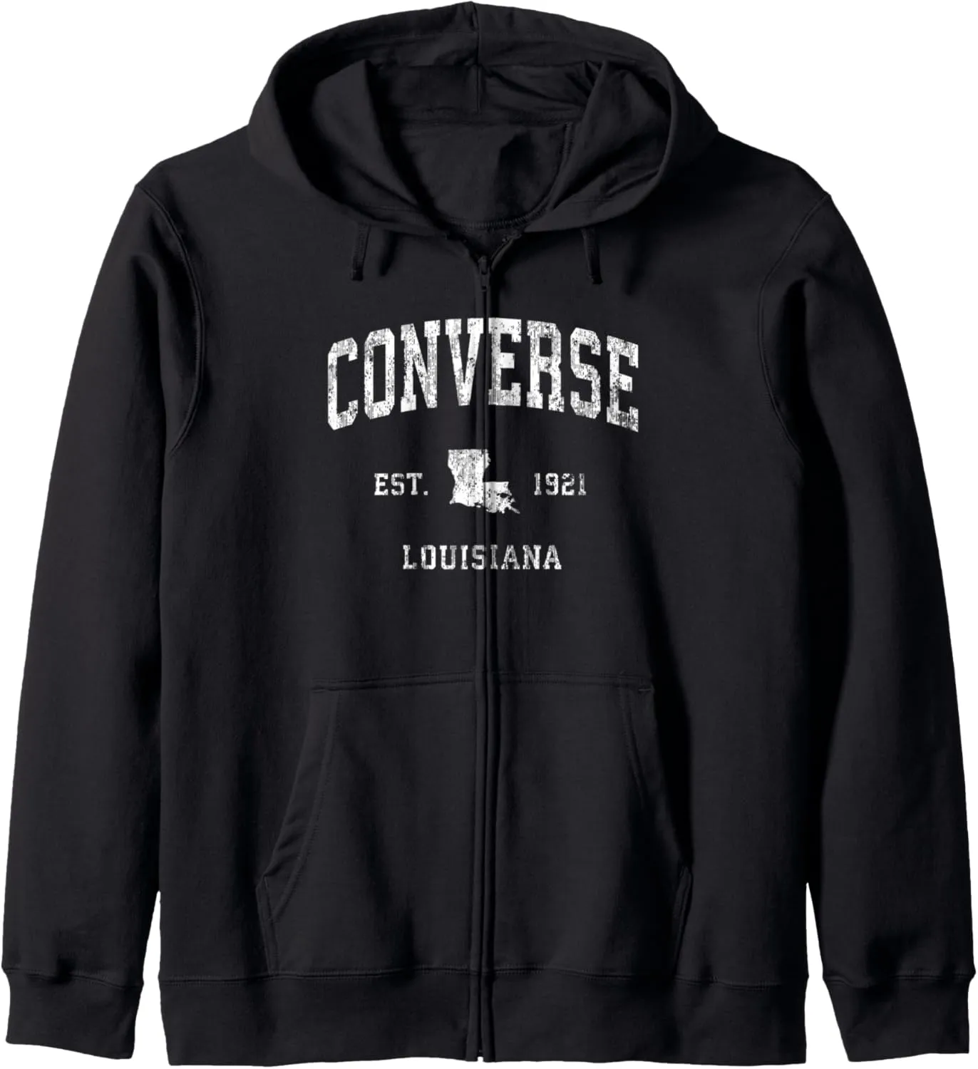 Converse Louisiana LA Vintage Athletic Sports Design Zip Hoodie