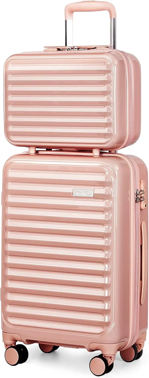 Coolife Luggage Suitcase expandable (only 28”) ABS PC Spinner suitcase with TSA Lock carry on 20 in 24in 28in