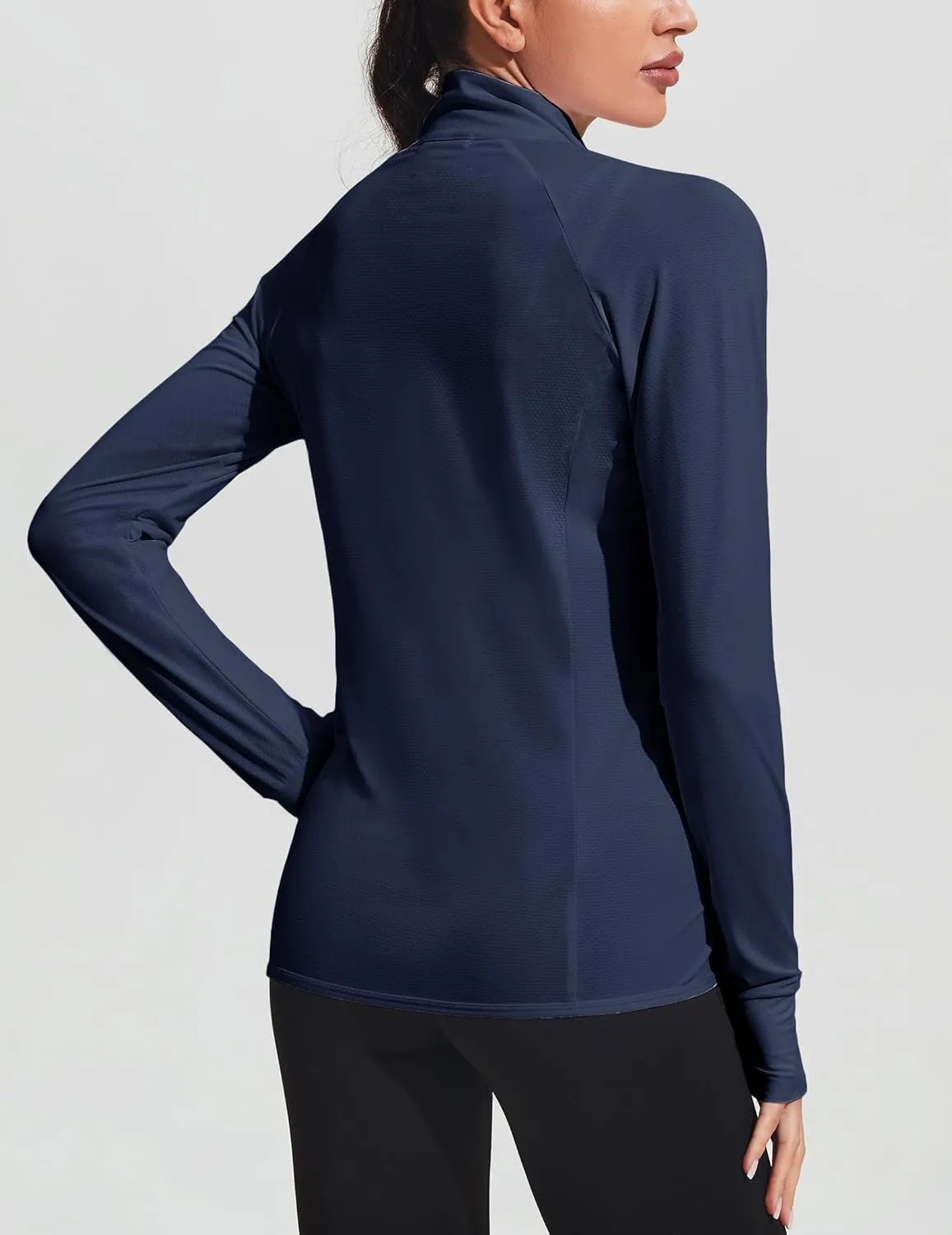 COOrun Women's UPF 50  Jackets Sun Protection Golf Athletic Jackets Lightweight Full Zip Long Sleeve Shirts with Pockets