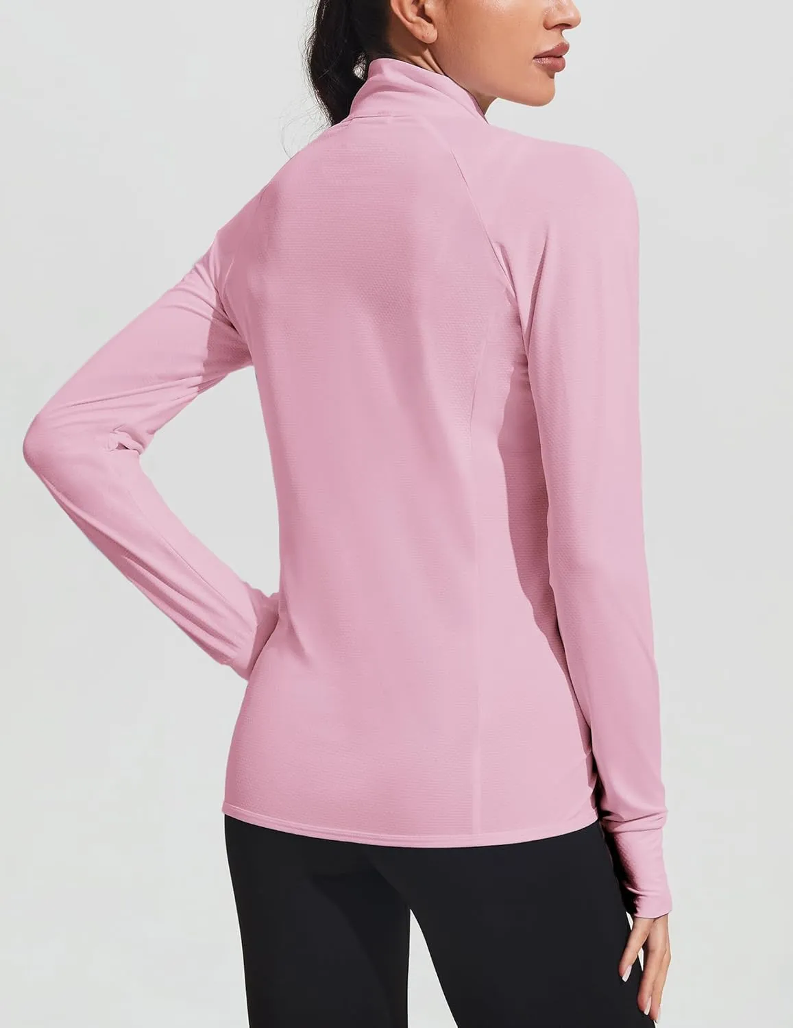COOrun Women's UPF 50  Jackets Sun Protection Golf Athletic Jackets Lightweight Full Zip Long Sleeve Shirts with Pockets