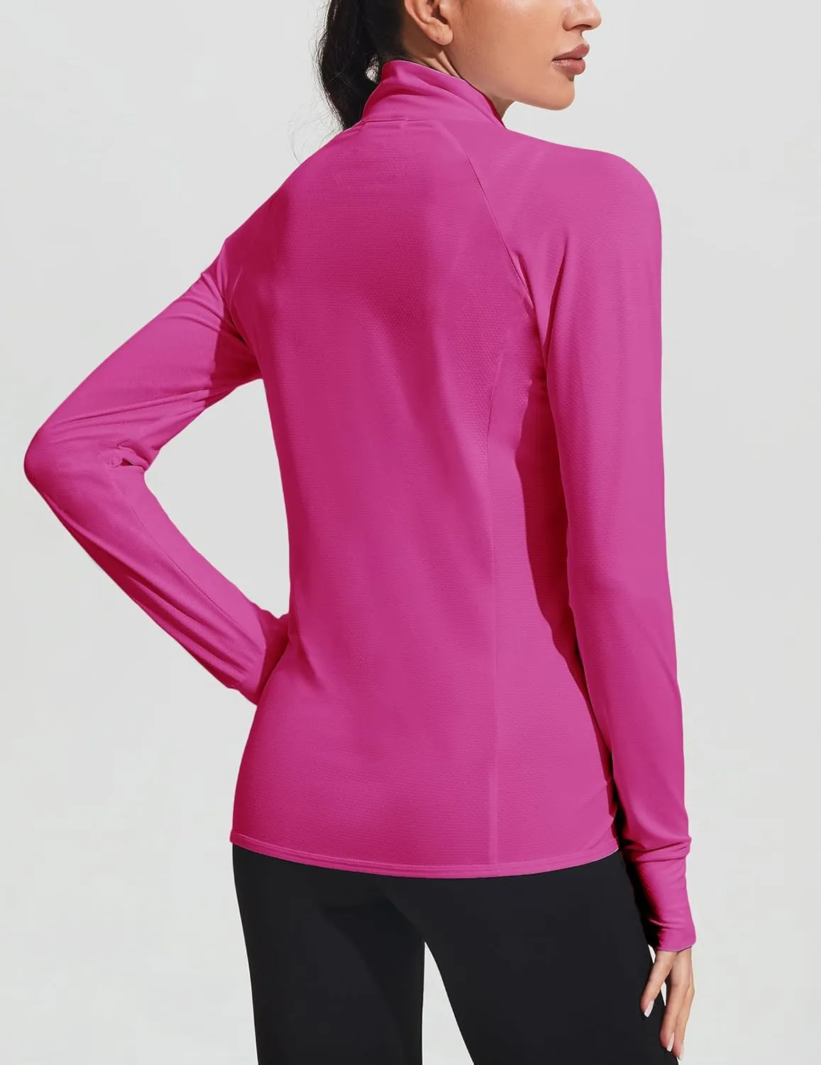COOrun Women's UPF 50  Jackets Sun Protection Golf Athletic Jackets Lightweight Full Zip Long Sleeve Shirts with Pockets