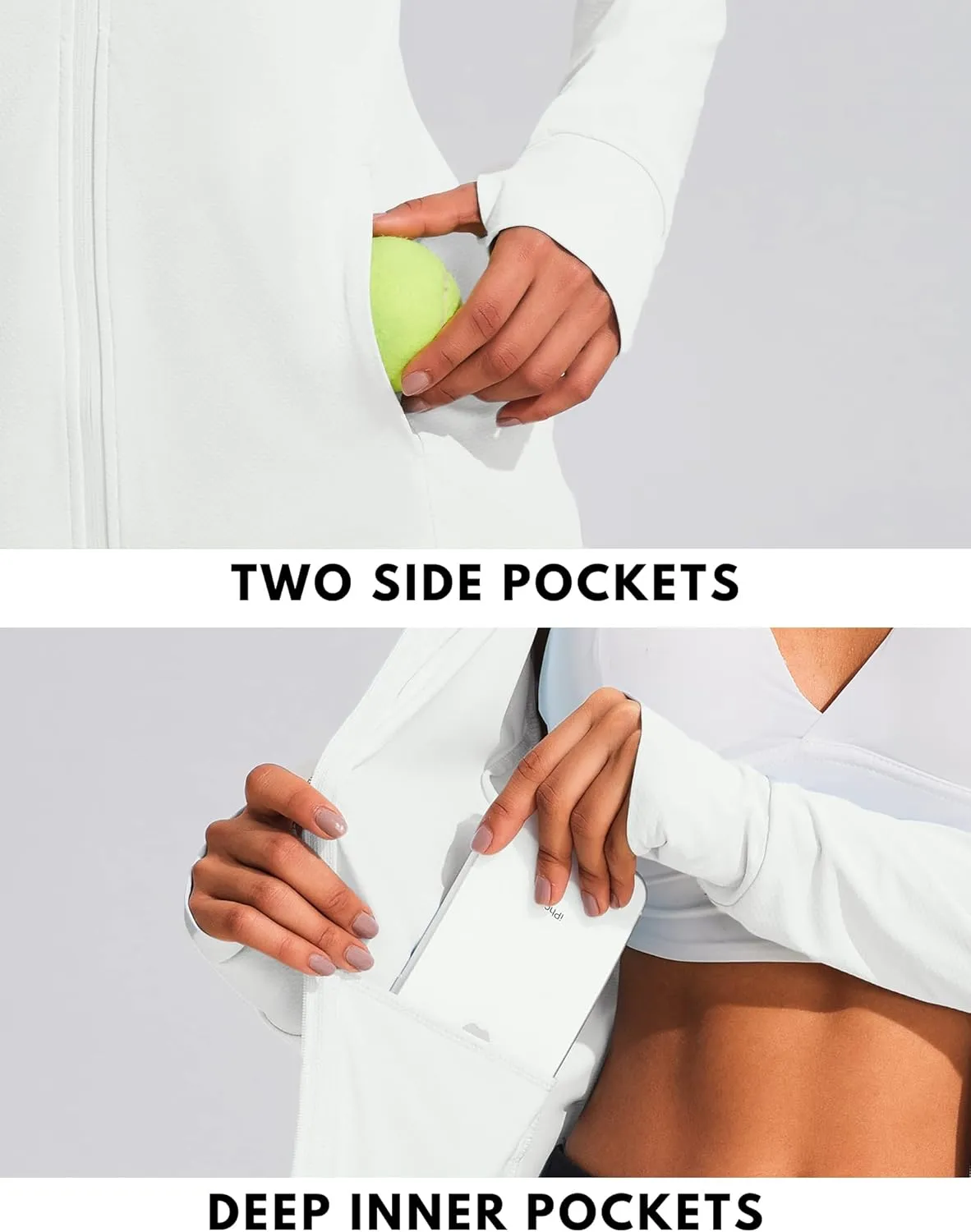 COOrun Women's UPF 50  Sun Protection Hoodie Jackets Full Zip Long Sleeve Active Shirts Outdoor Hiking Running
