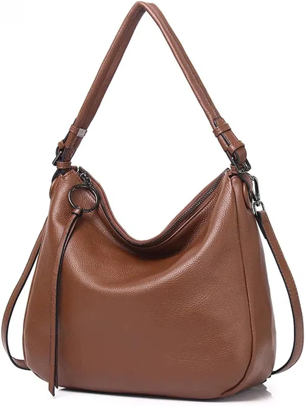 Cowhide Genuine Leather Commuter Fashion Tote Underarm Slouchy Large Shoulder Crossbody Bag