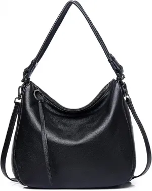 Cowhide Genuine Leather Commuter Fashion Tote Underarm Slouchy Large Shoulder Crossbody Bag
