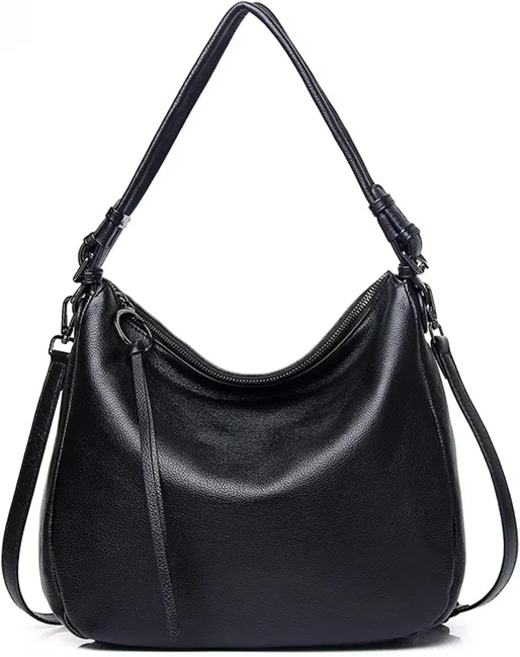 Cowhide Genuine Leather Commuter Fashion Tote Underarm Slouchy Large Shoulder Crossbody Bag