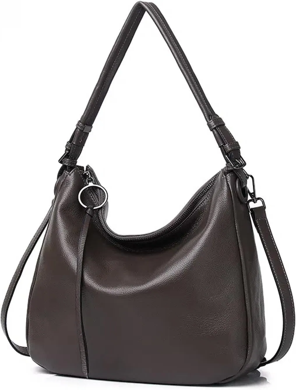 Cowhide Genuine Leather Commuter Fashion Tote Underarm Slouchy Large Shoulder Crossbody Bag