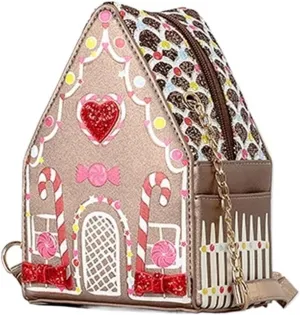 Creative House Shaped Crossbody Bag For Women Love Hearts Bow Deco Rhinestone Shoulder Bags
