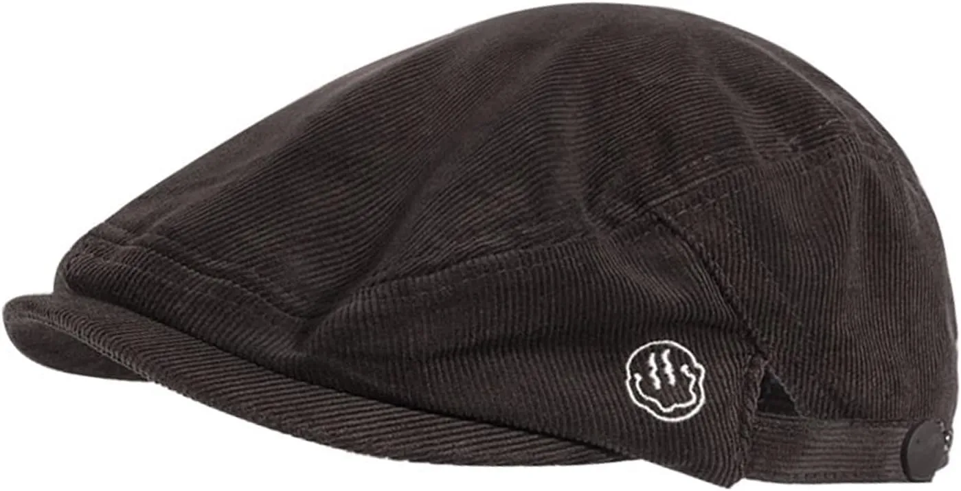 Croogo Men's Newsboy Flat Cap Corduroy Ivy Cap Casual Winter Duckbill Hat Irish Catsby Golf Beret Hat