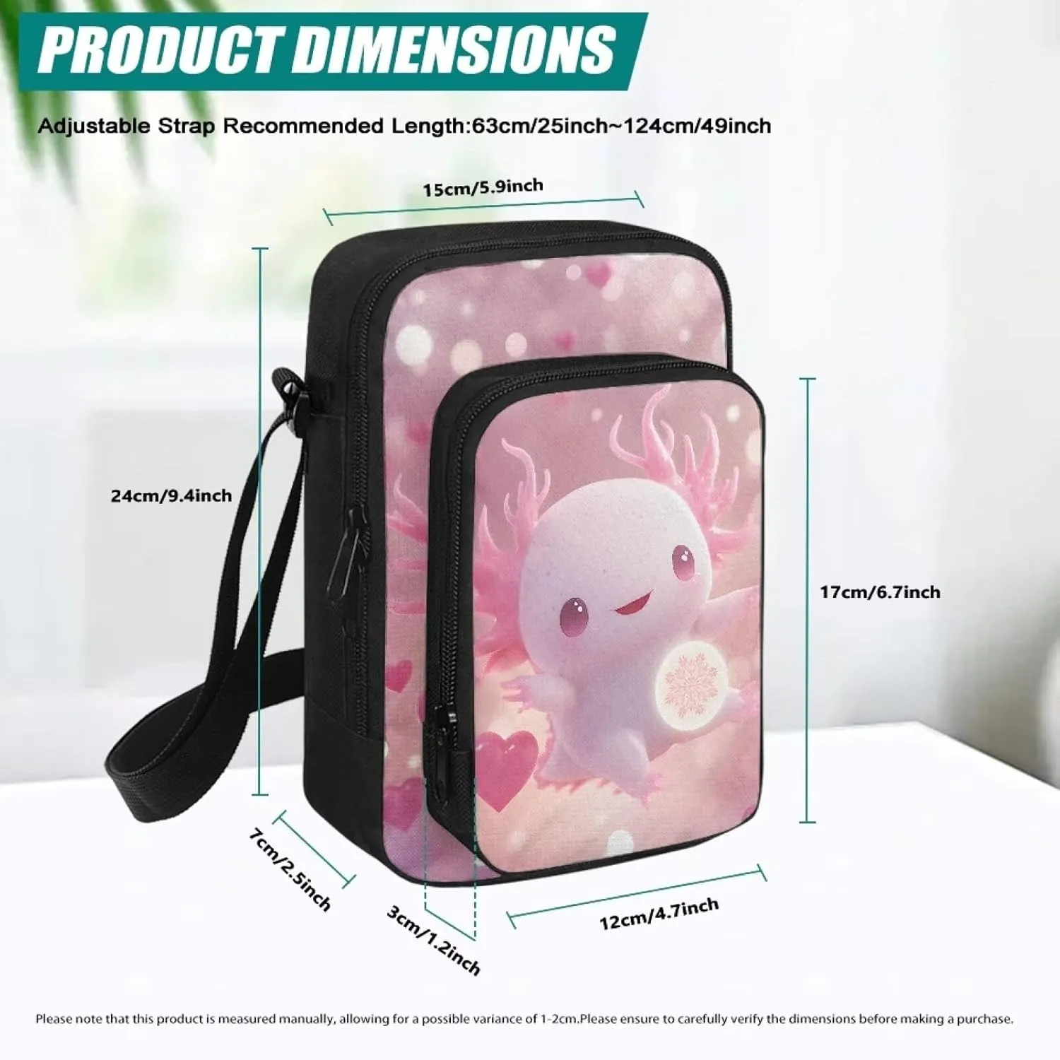 Crossbody Bag for Women Men Trendy Sling Purse with Adjustable Strap Casual Handbag Travel Shoulder Bag for Hiking