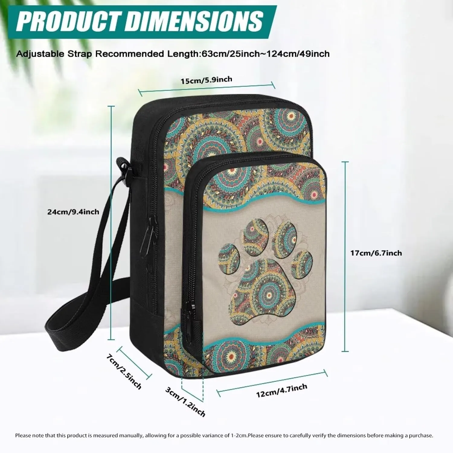 Crossbody Bag for Women Men Trendy Sling Purse with Adjustable Strap Casual Handbag Travel Shoulder Bag for Hiking