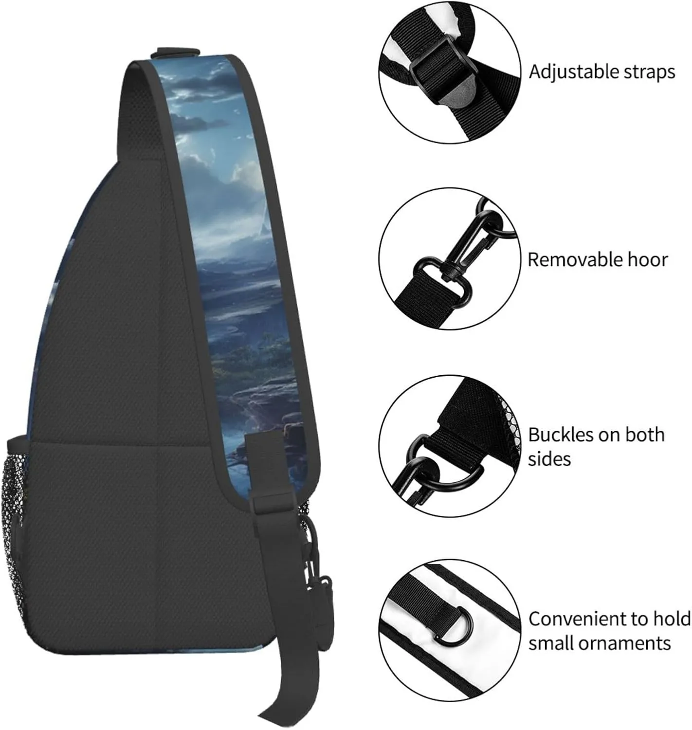 Crossbody Bags for Women Men Trendy Sling Bag Casual Chest Bag Mosaic Collage Shoulder Bag for Travel Sport