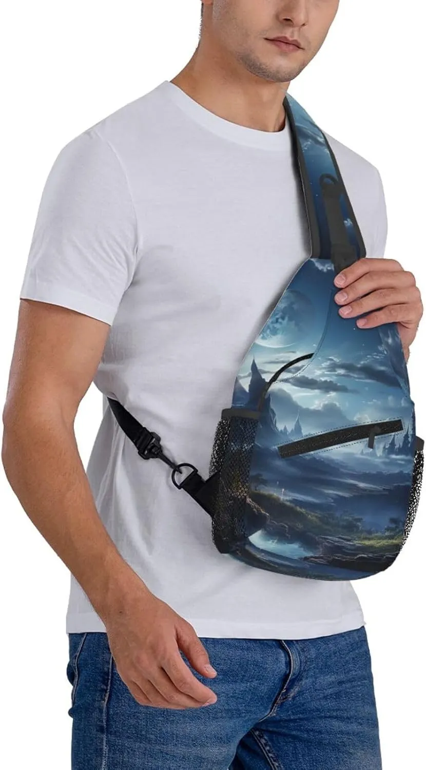 Crossbody Bags for Women Men Trendy Sling Bag Casual Chest Bag Mosaic Collage Shoulder Bag for Travel Sport