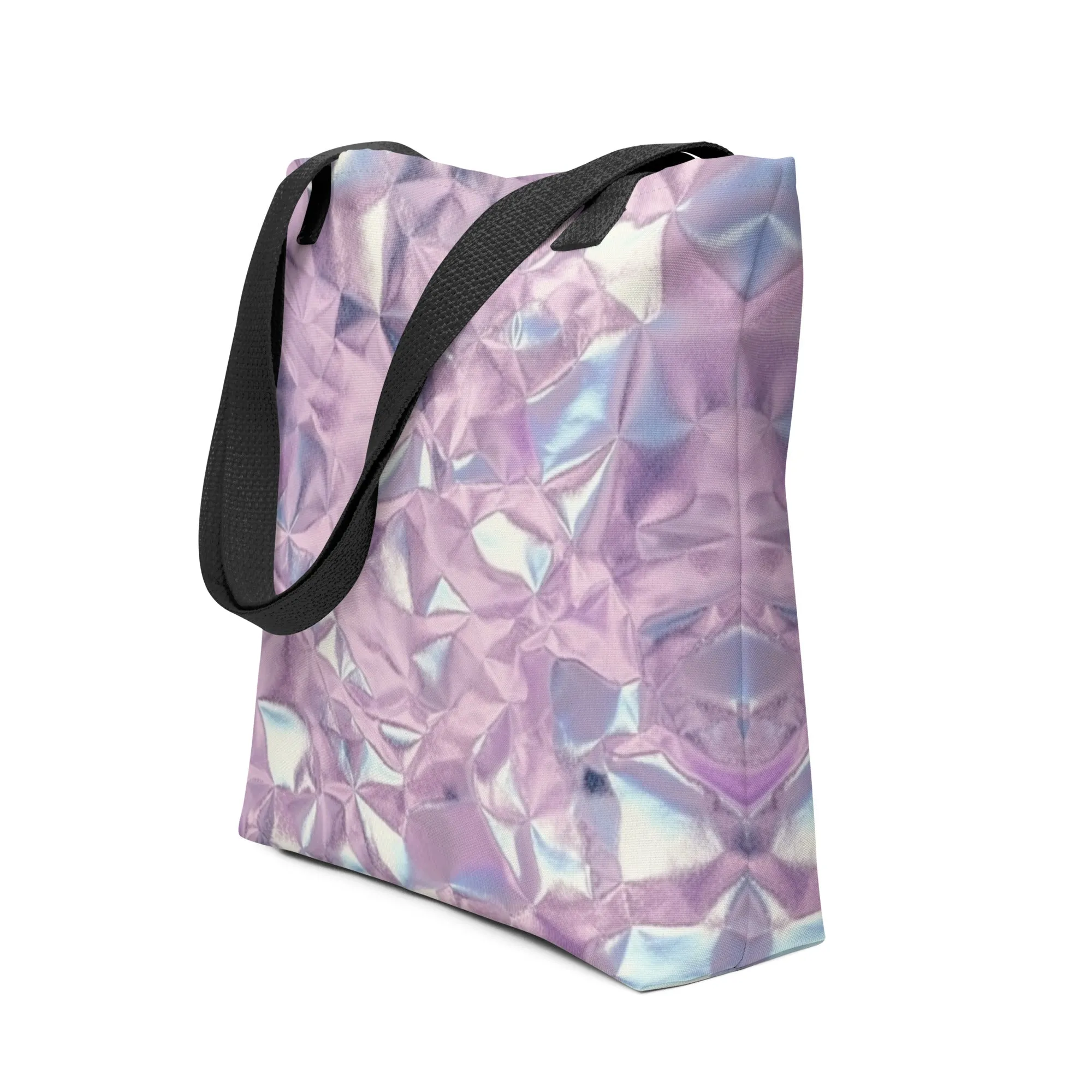 Crushed Pink Metallic All Over Print Tote Bag