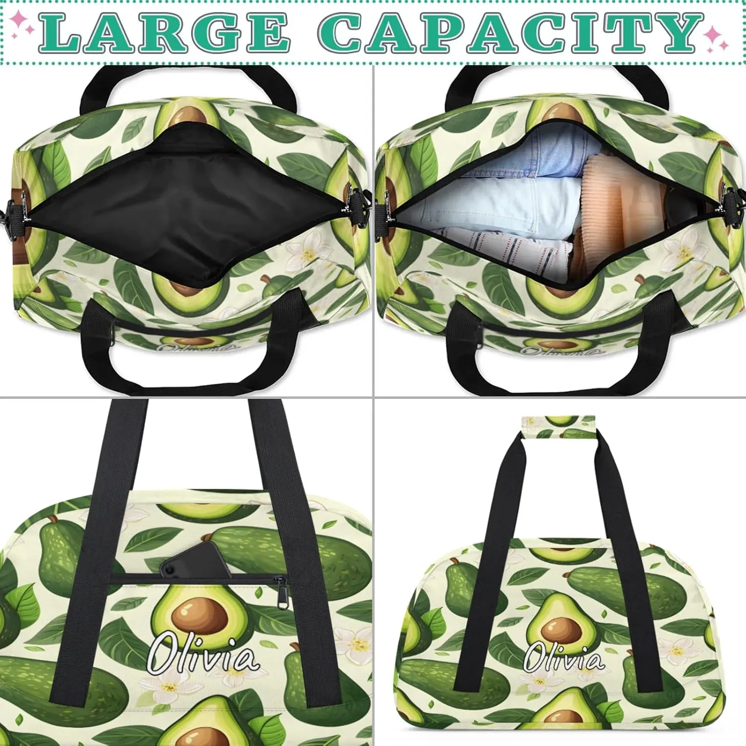 Custom Sports Gym Bag Personalized Name Travel Duffel Bag