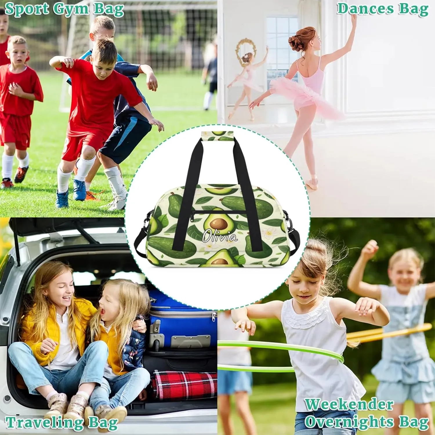 Custom Sports Gym Bag Personalized Name Travel Duffel Bag