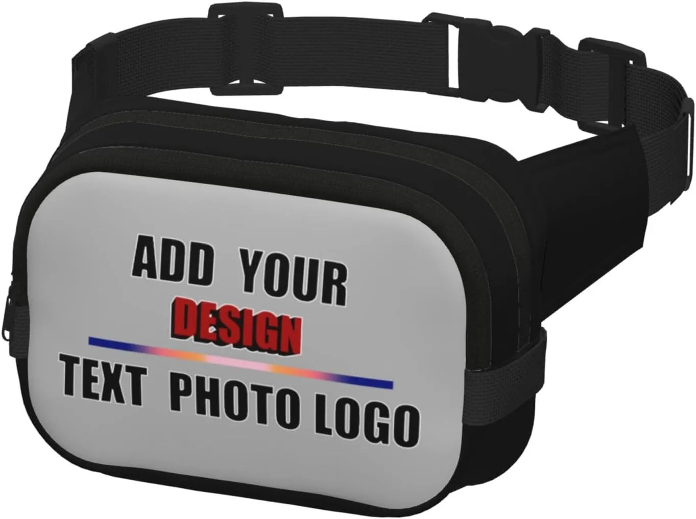 Customized Waist Pack Add Your Own Text Logo Photo Unisex Fanny Pack for Workouts Travel Sports Adjustable Strap