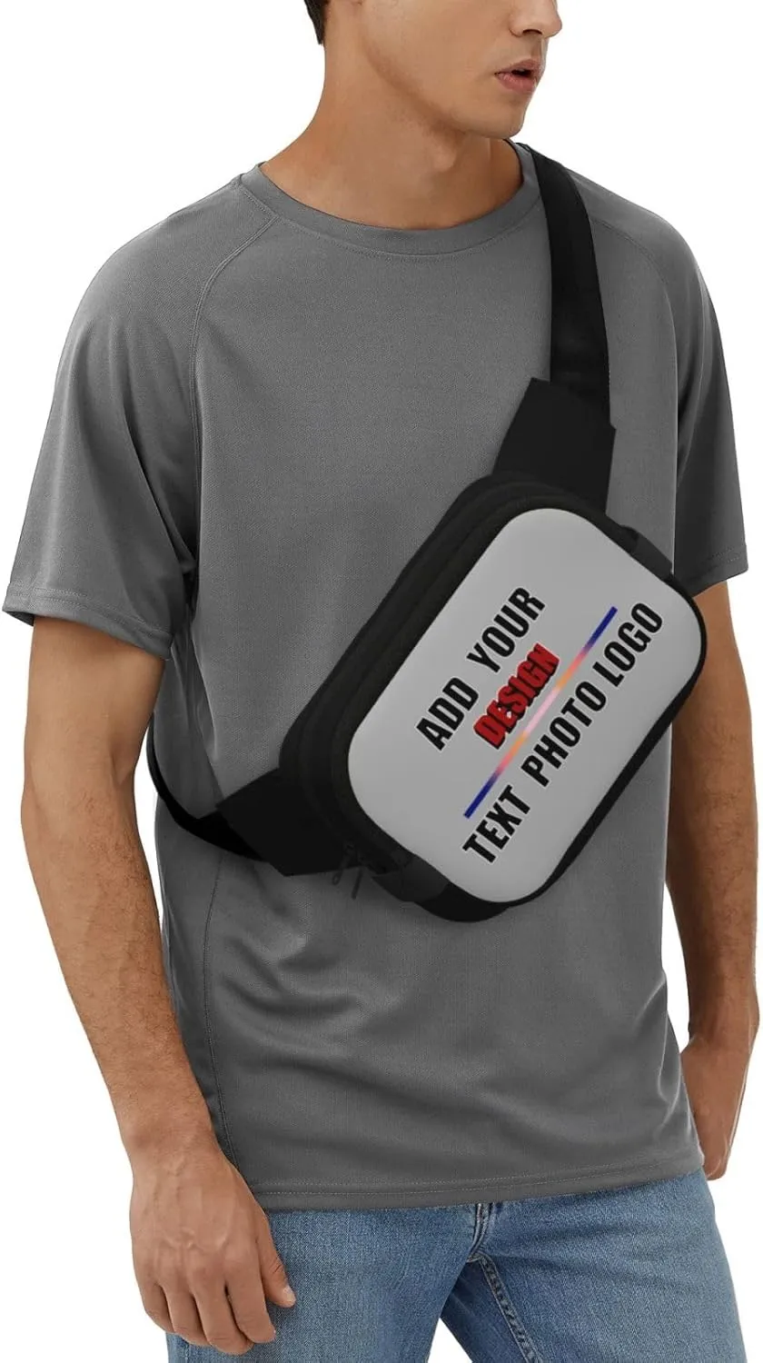 Customized Waist Pack Add Your Own Text Logo Photo Unisex Fanny Pack for Workouts Travel Sports Adjustable Strap