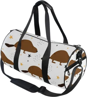 Cute Beaver Stars Duffle Bag for Women Men Sports Gym Fitness Bag Travel Workout Gymnastics Dance