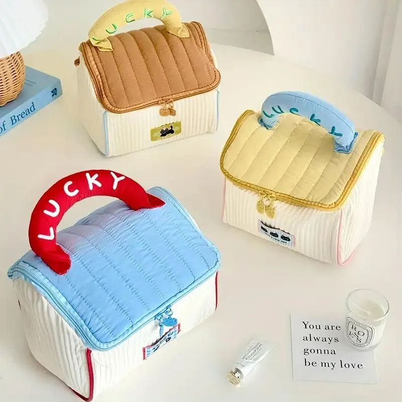Cute Cabin Cosmetic Bag Large Capacity Portable Travel Storage Handheld Wash Bag