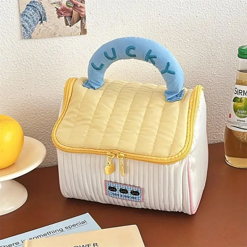 Cute Cabin Cosmetic Bag Large Capacity Portable Travel Storage Handheld Wash Bag