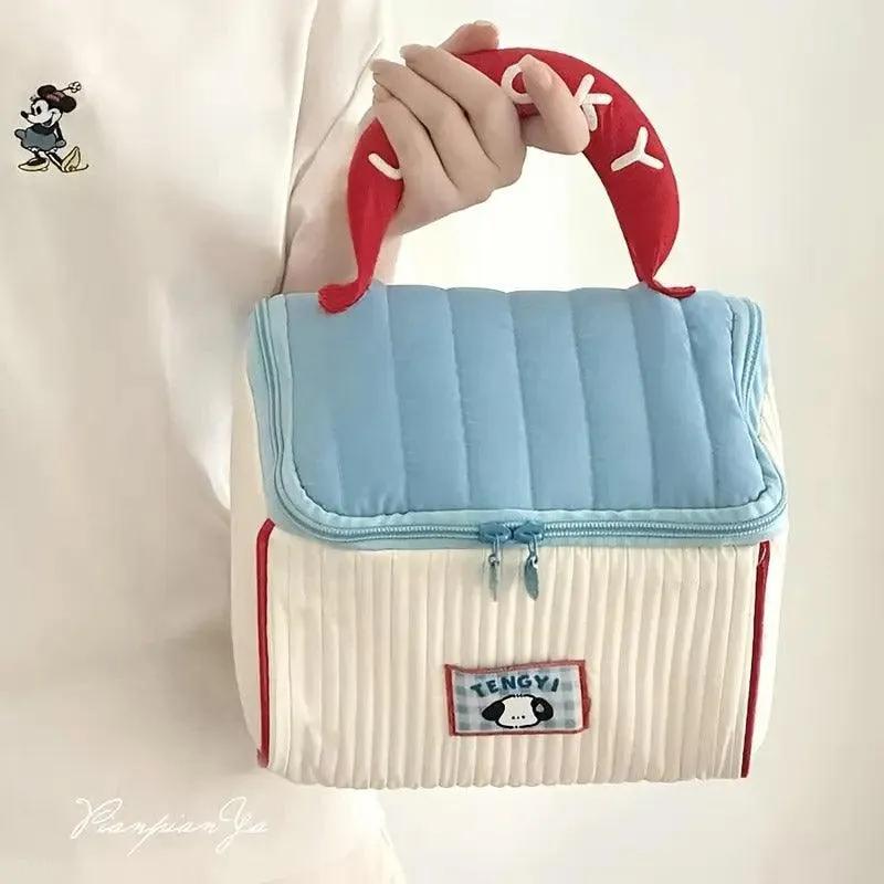 Cute Cabin Cosmetic Bag Large Capacity Portable Travel Storage Handheld Wash Bag