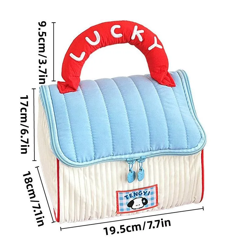 Cute Cabin Cosmetic Bag Large Capacity Portable Travel Storage Handheld Wash Bag