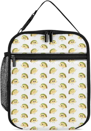 Cute Cartoon Mexican Fast Food Reusable Lunch Bag Insulated Portable Lunch Box Bag Leak Proof Dining Bag Lunch Box Container Tote Pattern154