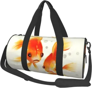 Cute fish Printed Sports Gym Bag for Men Women Foldable Duffel Bag Carry On Weekender Bag for Travel Sports