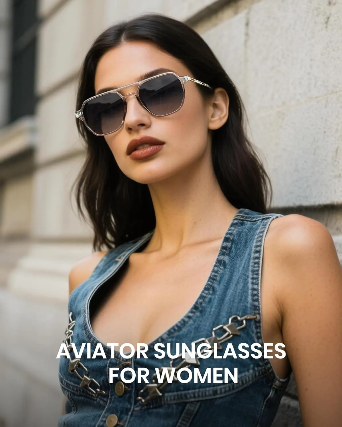 Cyxus Aviator Sunglasses for Women Trendy Shades UV Protection for Beach Music Festivals Shopping 1195