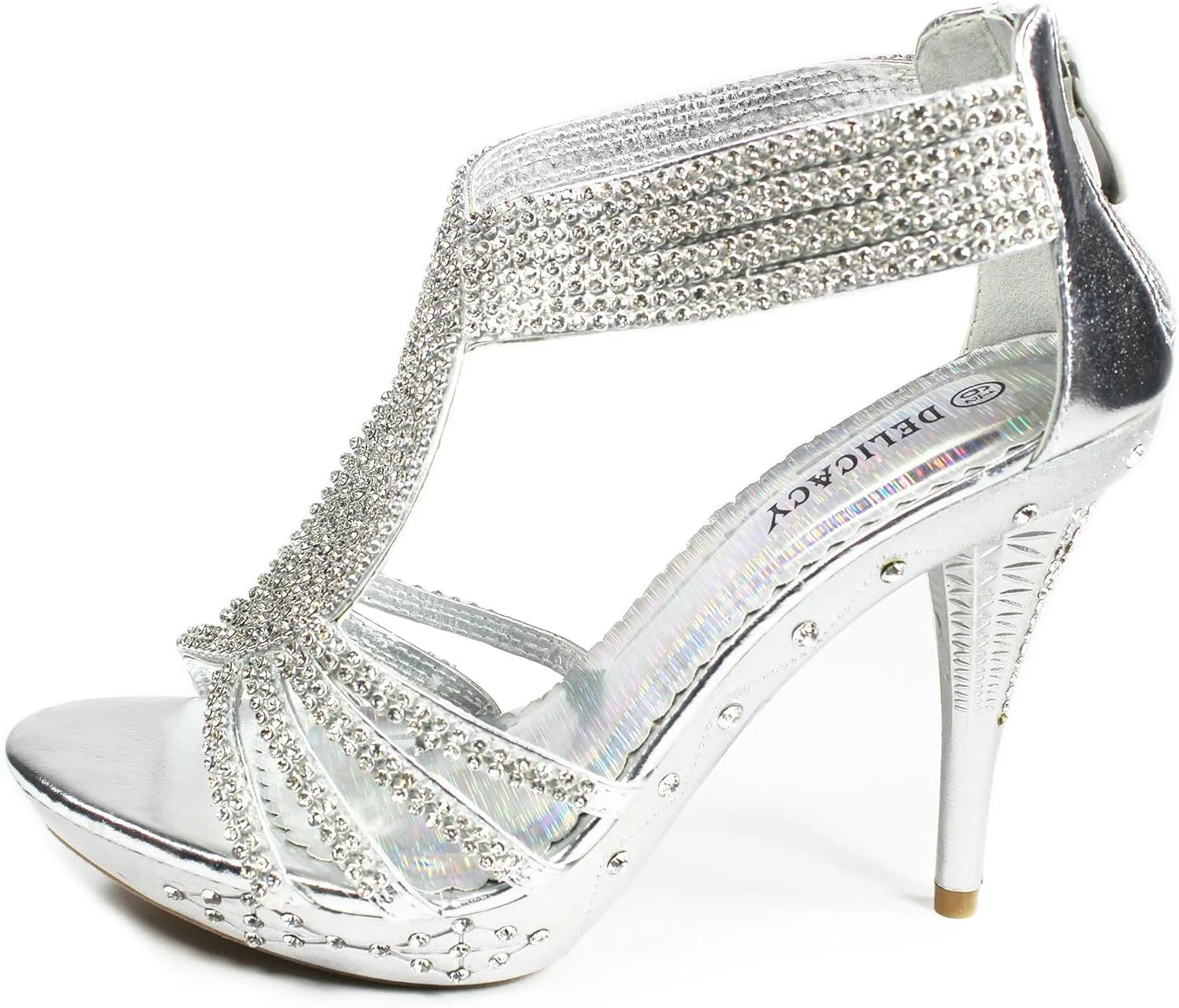 D07 Glam Sparkling Rhinestone Dancing Evening High Heel Pumps