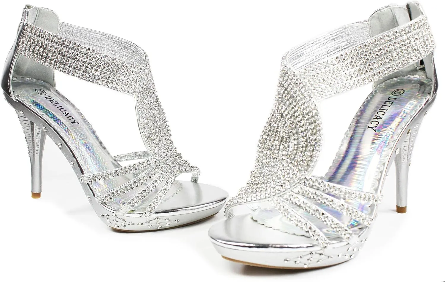 D07 Glam Sparkling Rhinestone Dancing Evening High Heel Pumps