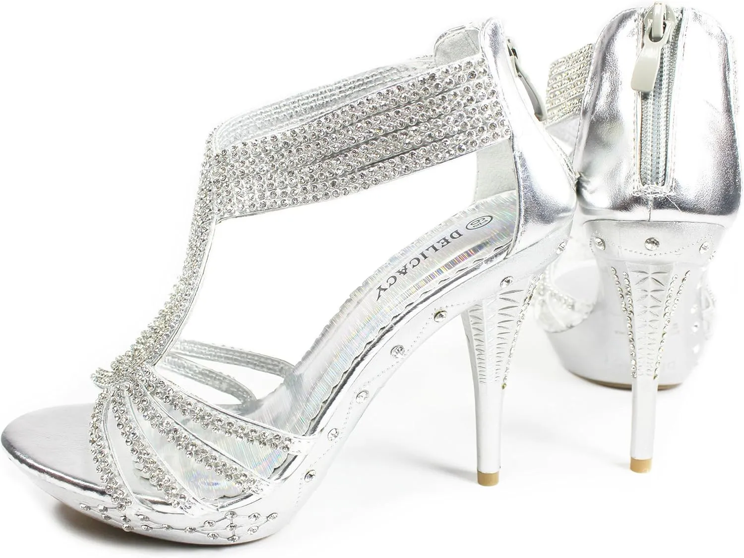 D07 Glam Sparkling Rhinestone Dancing Evening High Heel Pumps