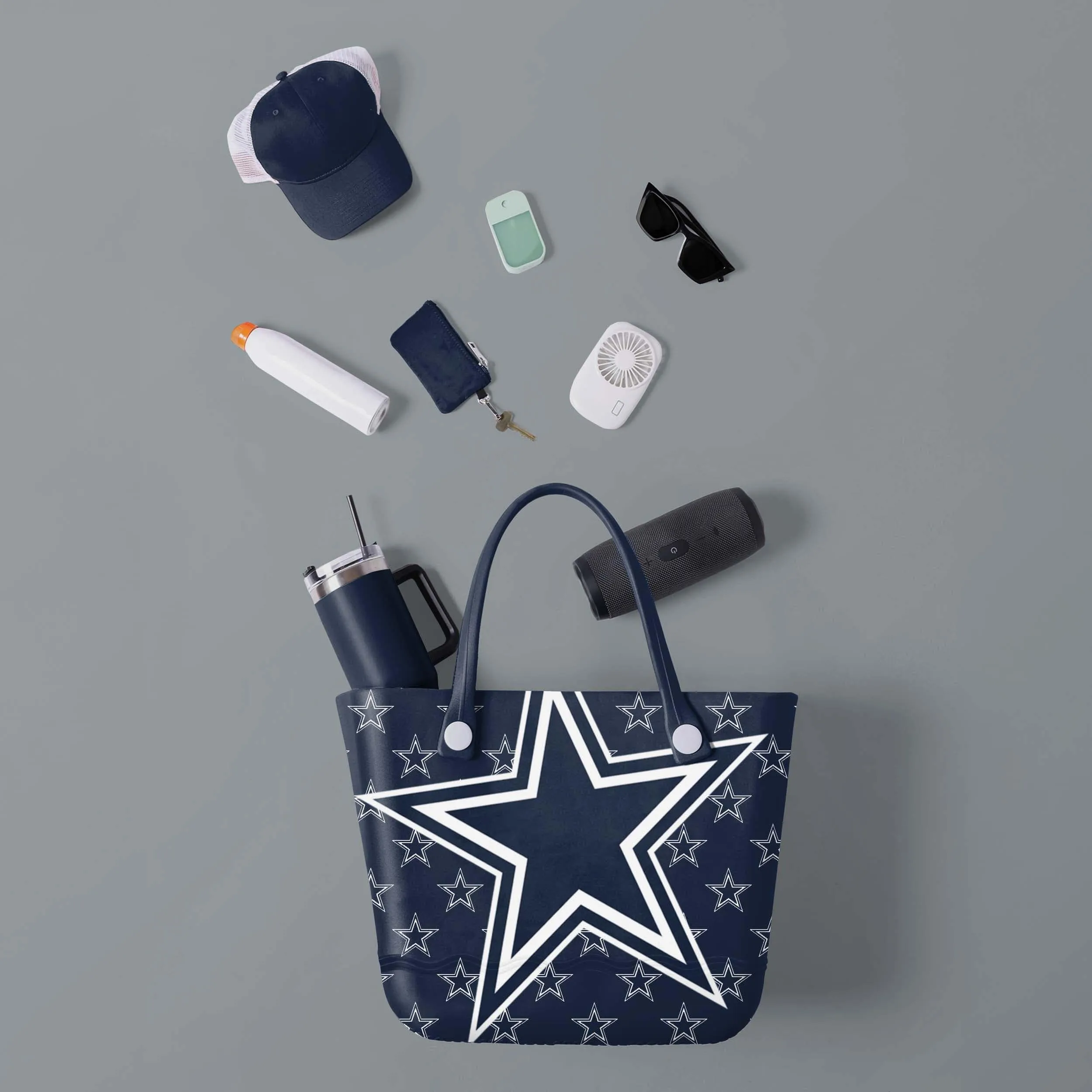 Dallas Cowboys Big Logo Mini Print Tailgate Tote Bag