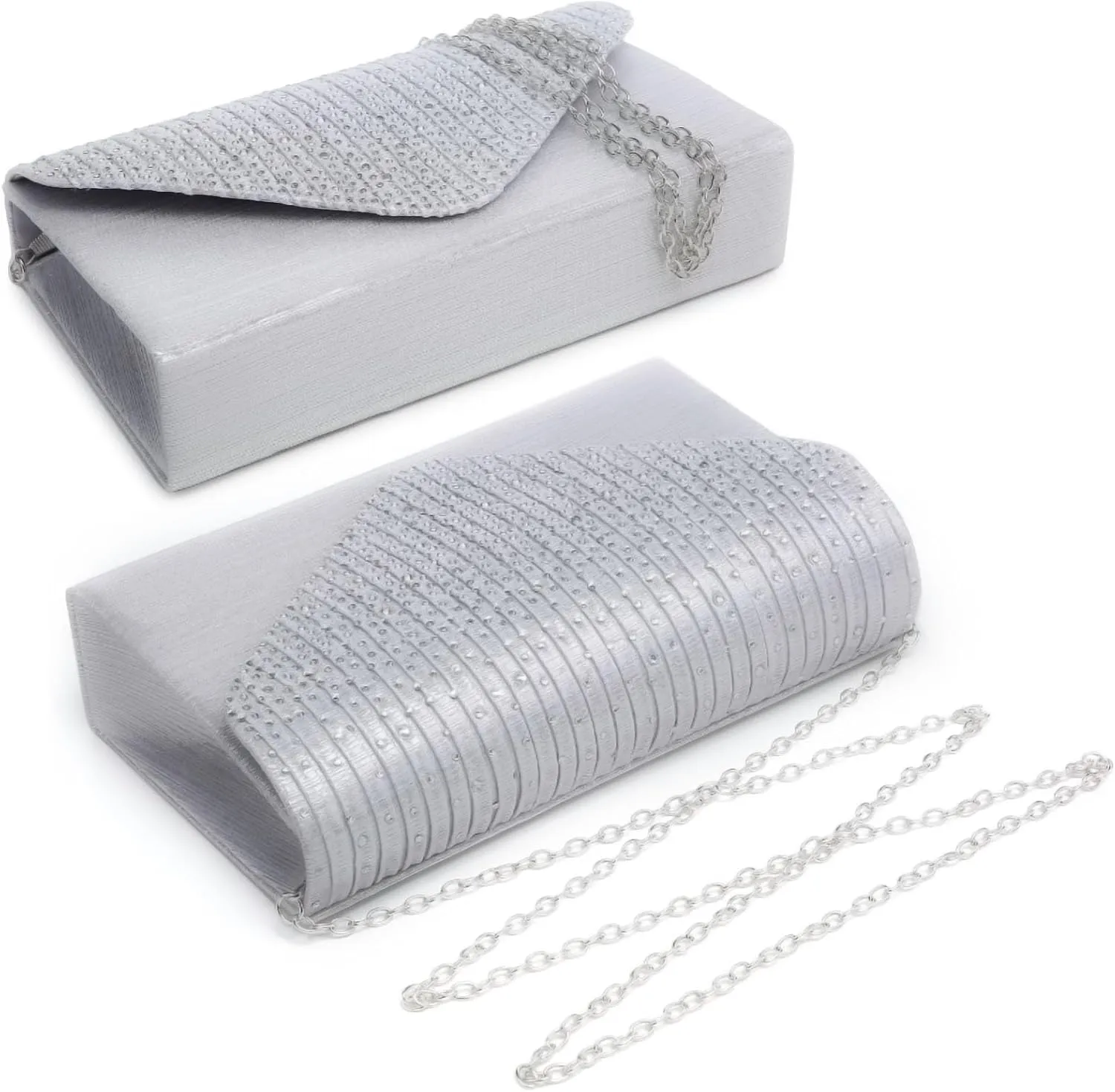 Dasein Ladies Frosted Satin Evening Clutch Purse Bag Crossbody Handbags Party Prom Wedding Envelope