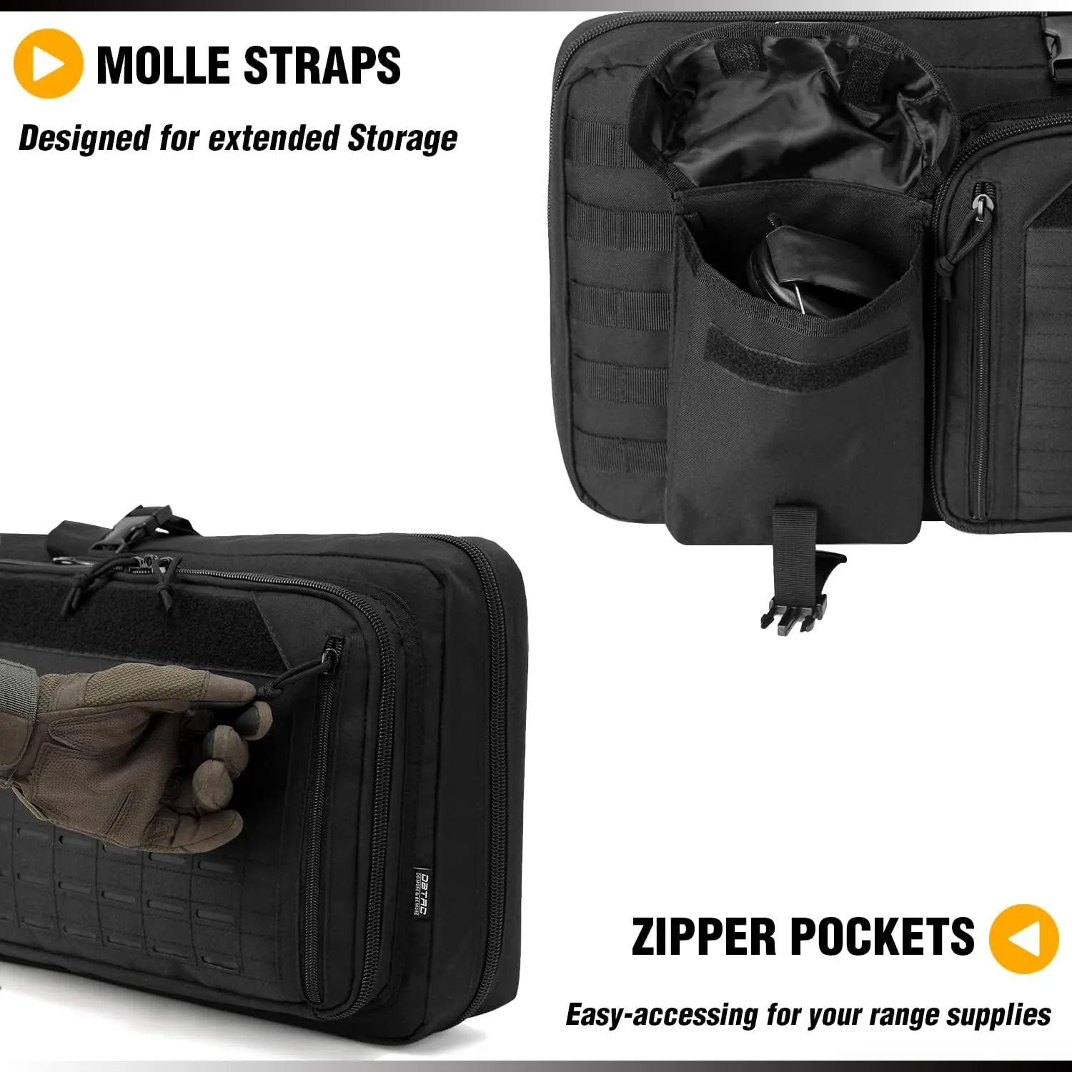 DBTAC Urban Classic Tactical Double Long Gun Bag Soft Rifle Case Pistol Transportation Case w/Backpack Strap for Range Shooting Outdoor Hunting | 32" 36" 42" 48"