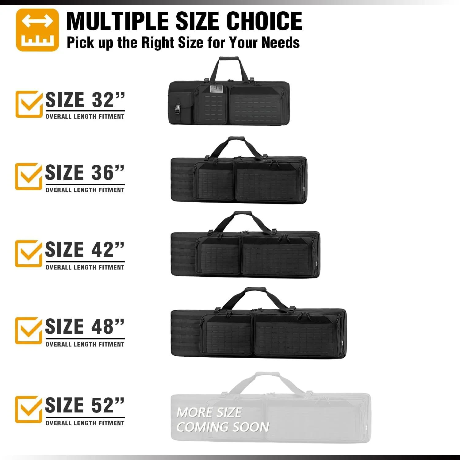 DBTAC Urban Classic Tactical Double Long Gun Bag Soft Rifle Case Pistol Transportation Case w/Backpack Strap for Range Shooting Outdoor Hunting | 32" 36" 42" 48"