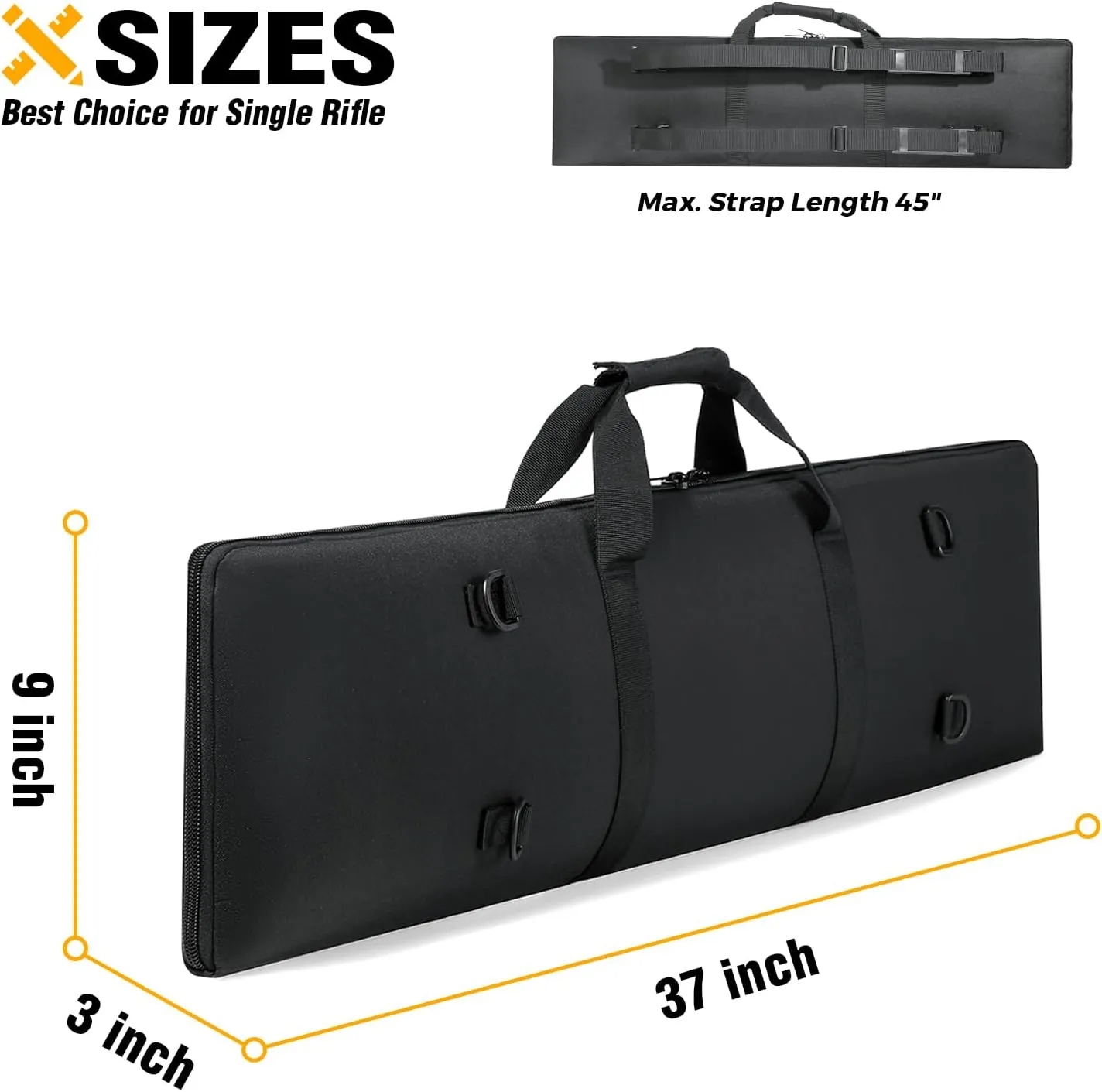 DBTAC Urban Minimalist Low Profile Single Long Rifle Bag Pistol Gun Case for Airsoft Range Shooting Outdoor Hunting | 37" 45"