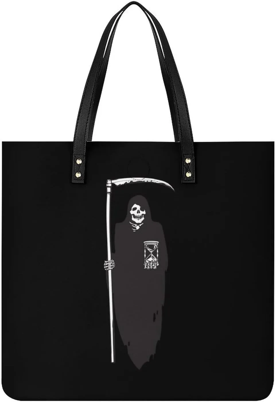 Death Scythe Grim Reaper Tote Bag Leather Handbags Large Shoulder Bag for College Work Travel Shopping
