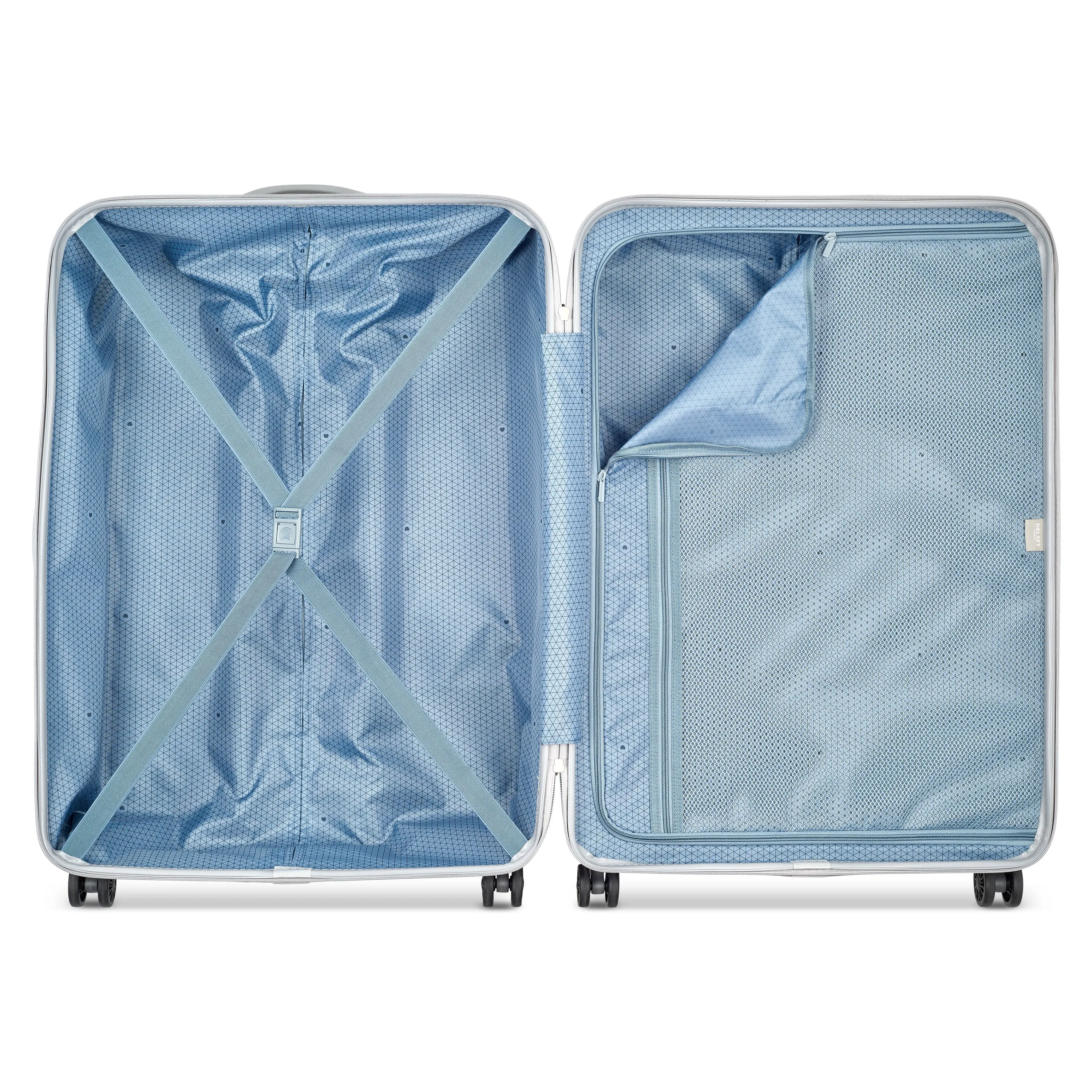 Delsey Lagos 71cm Hardcase Expandable 4 Double Wheel Check-In Luggage Trolley Case Silver - 00387082011W9