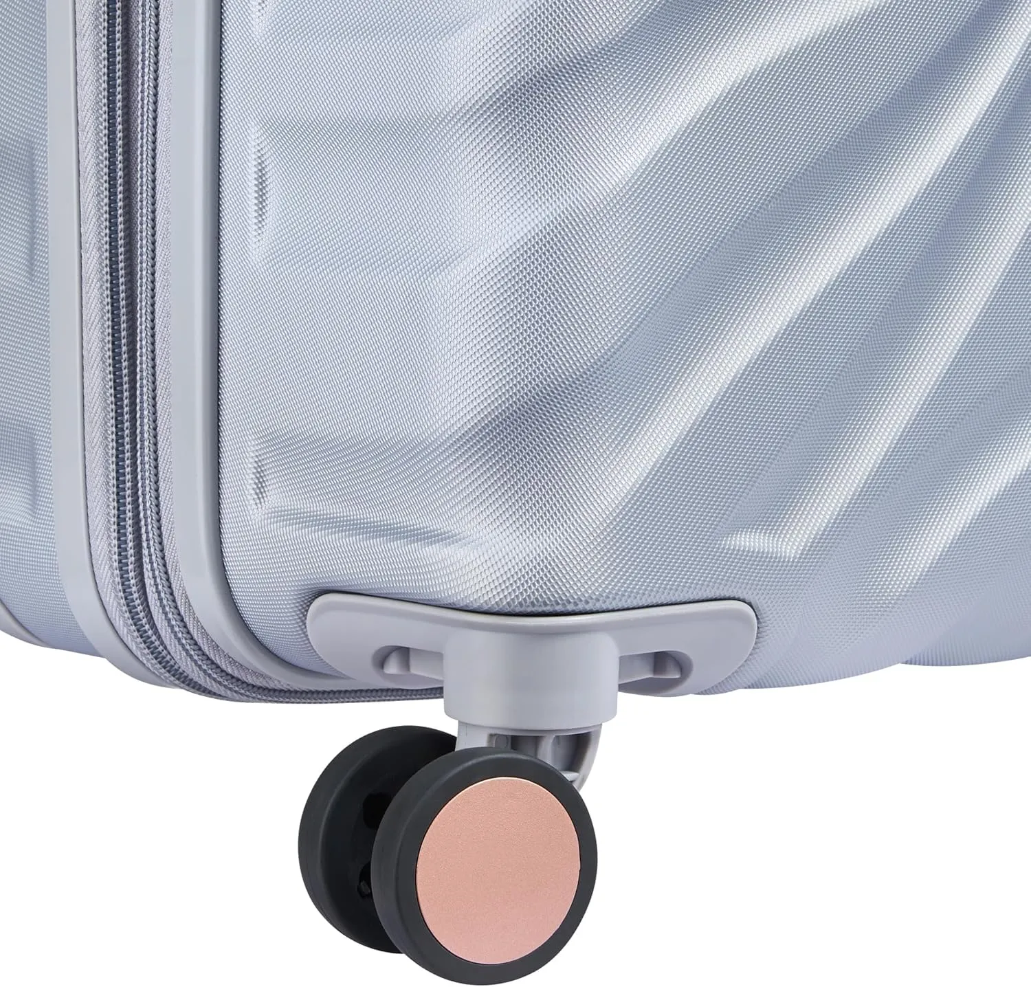 DELSEY PARIS Alexis Durable Luggage, Expandable Lightweight 4-Wheel Spinner, Easy Grip Handles for Smooth Mobility, TSA-Lock Incorporated, Men and Women, Platinum/Rose Gold, Check-In 25-Inch
